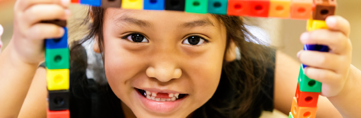 Picture of young girl learning with blocks Picture of young girl learning with blocks